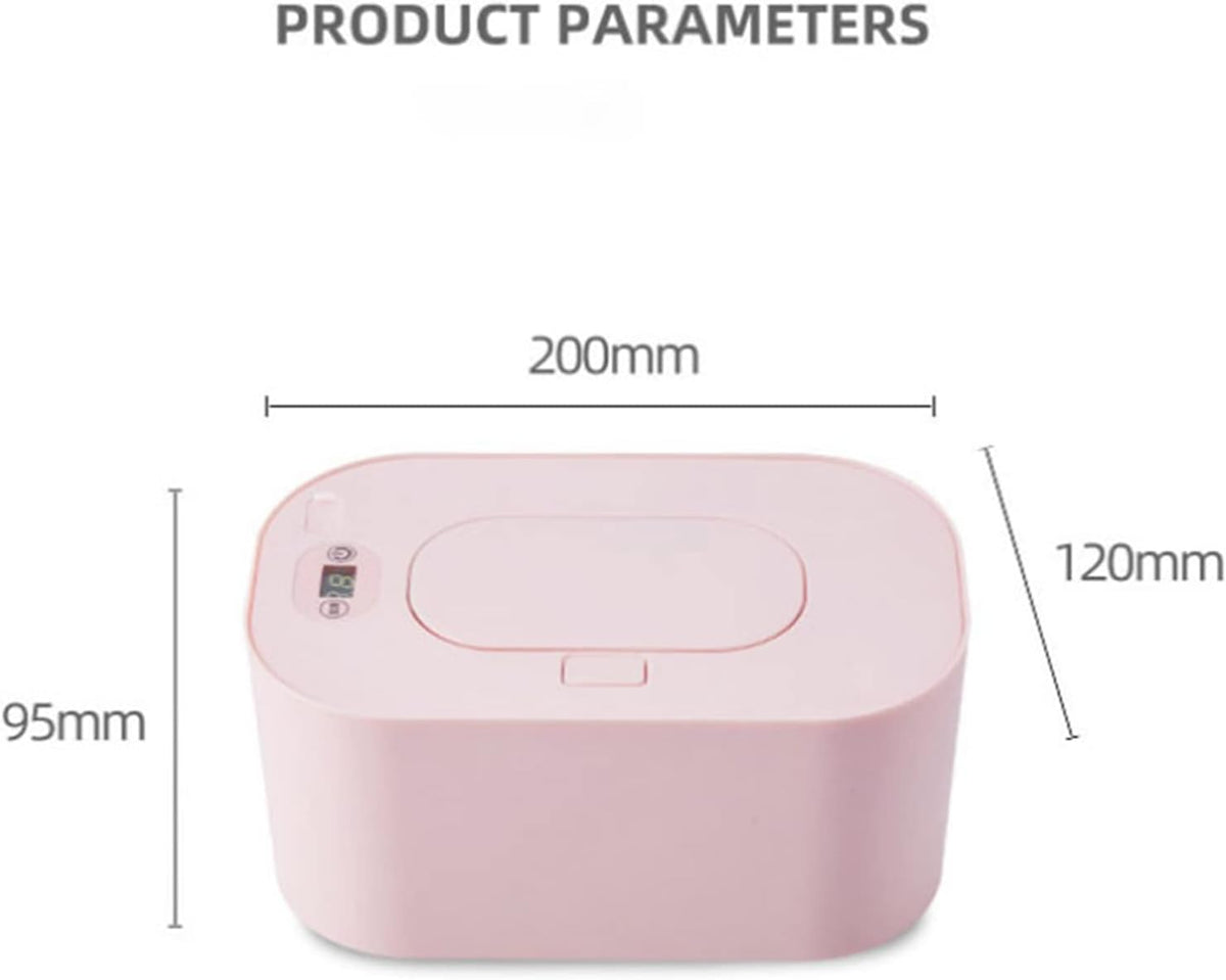 Baby Wet Wipes Warmer Baby Wipes Dispenser Wipe Holder with Lid Portable Wet Wipe Pouch (Pink)