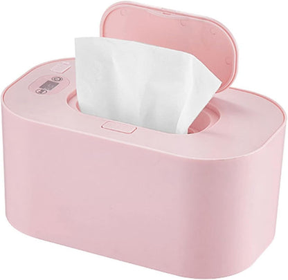 Baby Wet Wipes Warmer Baby Wipes Dispenser Wipe Holder with Lid Portable Wet Wipe Pouch (Pink)