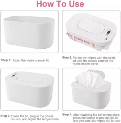 Baby Wet Wipes Warmer Baby Wipes Dispenser Wipe Holder with Lid Portable Wet Wipe Pouch (Pink)