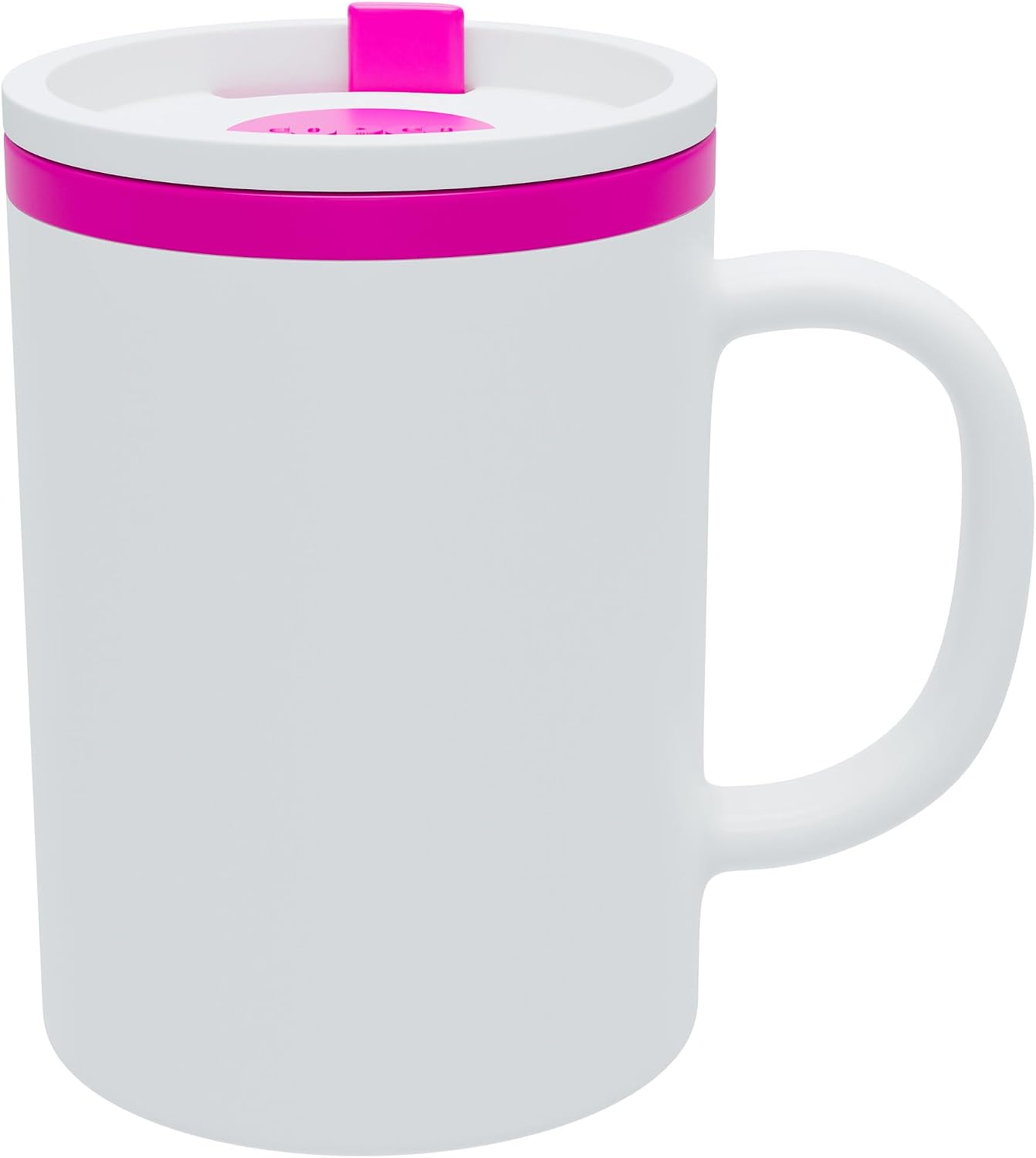 Iconic Desk Mug - White/Pink, 16 Oz