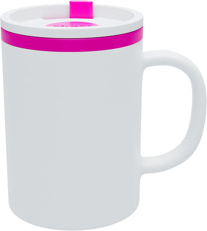 Iconic Desk Mug - White/Pink, 16 Oz