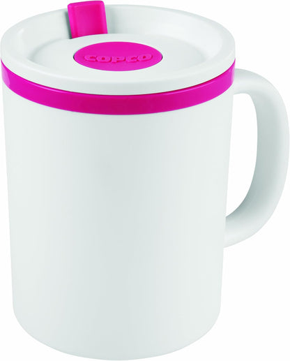 Iconic Desk Mug - White/Pink, 16 Oz