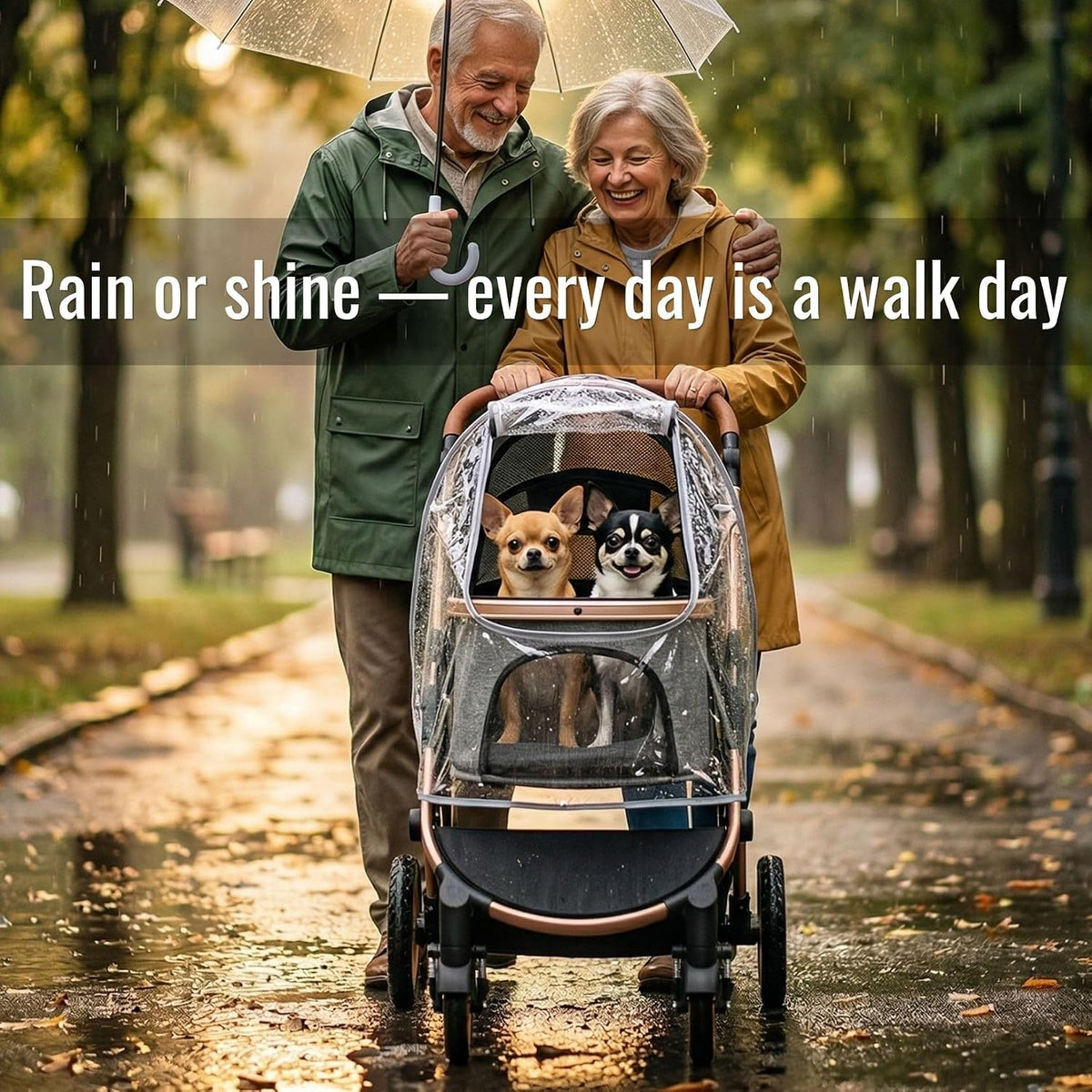 Pet Stroller Rain Cover,Ventilated Clear EVA,Universal Fit