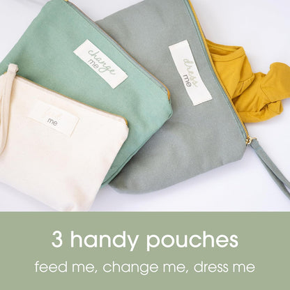Baby Diaper Bag Organizing Zipper Pouches, Set of 3
