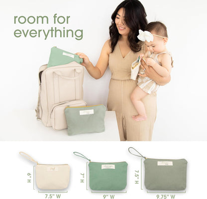 Baby Diaper Bag Organizing Zipper Pouches, Set of 3
