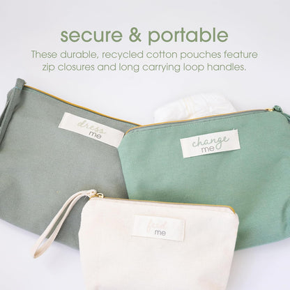 Baby Diaper Bag Organizing Zipper Pouches, Set of 3