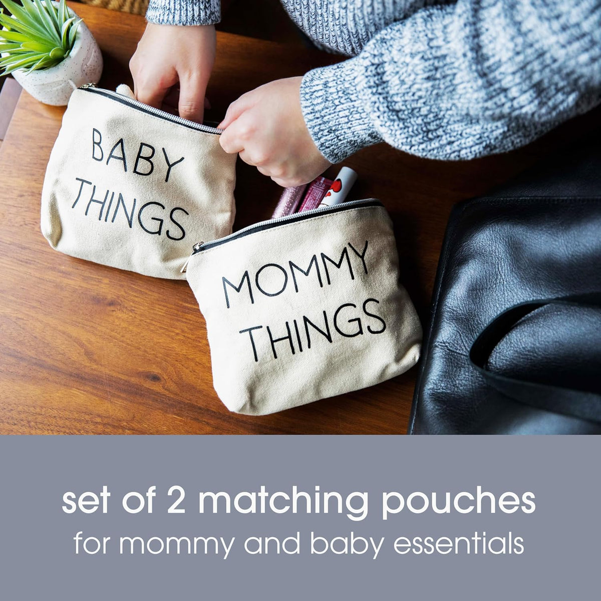 Baby Diaper Bag Organizing Zipper Pouches, Set of 3