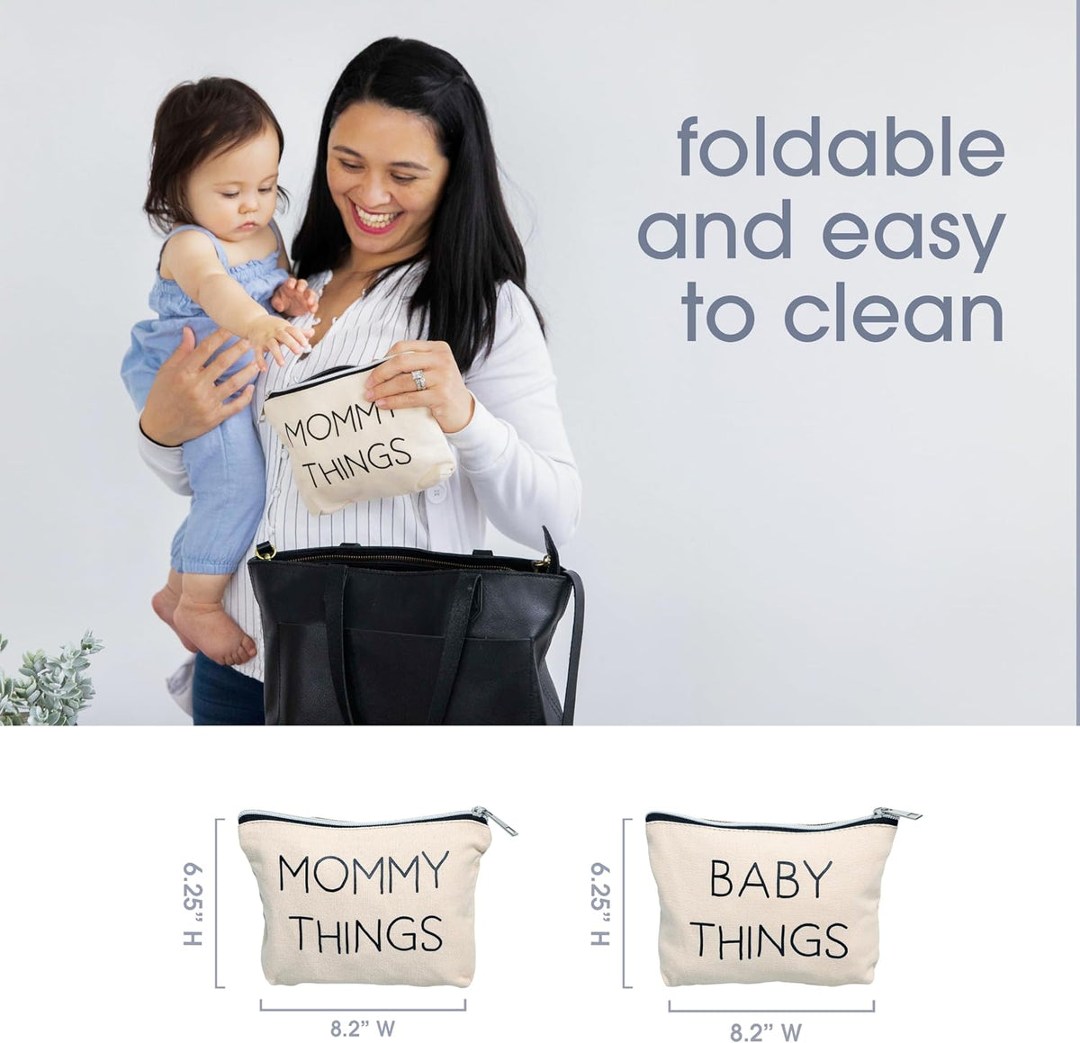 Baby Diaper Bag Organizing Zipper Pouches, Set of 3