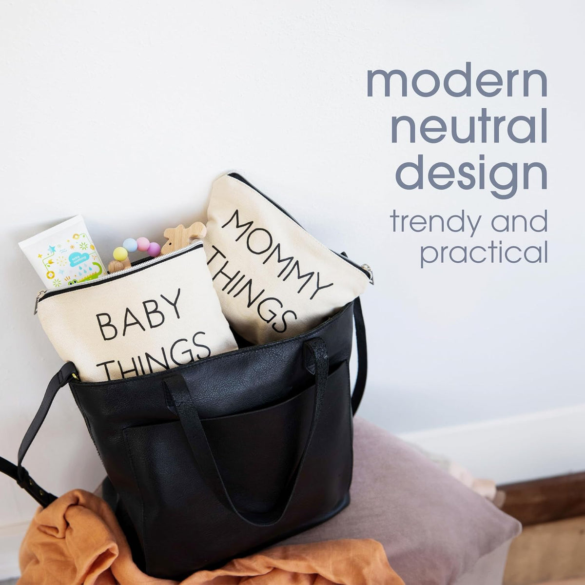 Baby Diaper Bag Organizing Zipper Pouches, Set of 3