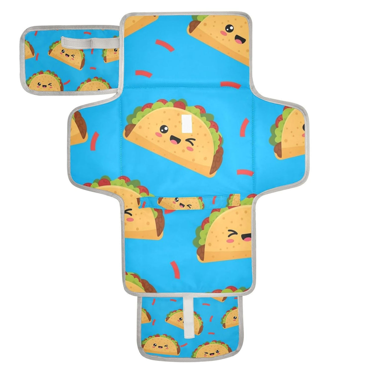 Taco Blue Pattern Portable Diaper Changing Pad for Outing