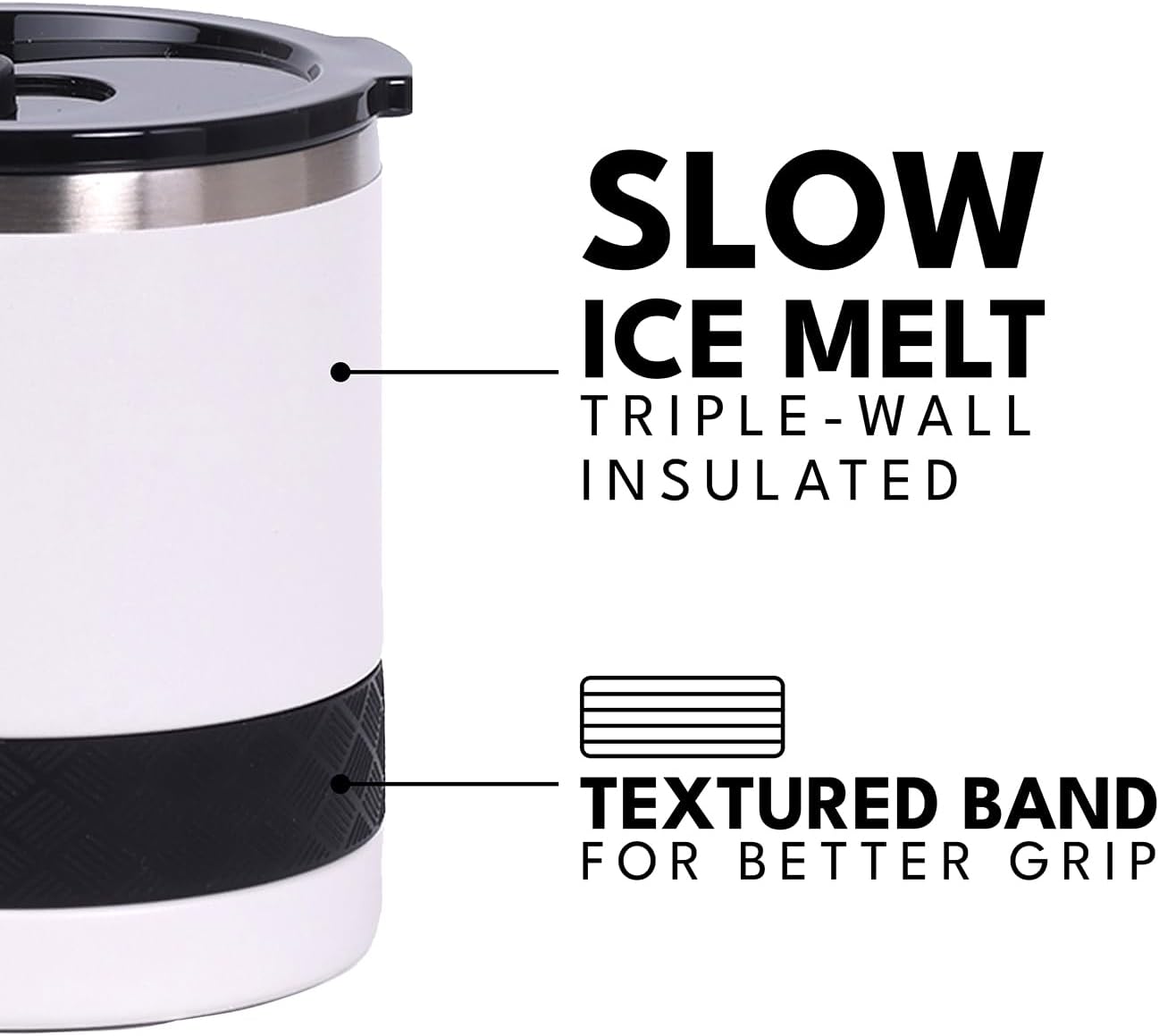 Recess Lowball Tumbler, 10oz Triple Wall Stainless Steel Cup with Non-Shattered Tritan Lid, Insulated Whiskey Glass, Insulated Coffee Tumbler Mug for Hot & Cold Drinks - Orange