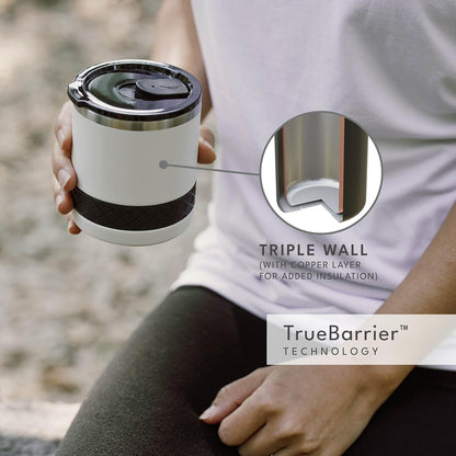 Recess Lowball Tumbler, 10oz Triple Wall Stainless Steel Cup with Non-Shattered Tritan Lid, Insulated Whiskey Glass, Insulated Coffee Tumbler Mug for Hot & Cold Drinks - Orange