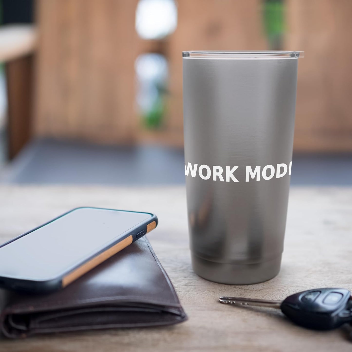 Work Mode Minimalist Typography Funny Office Focus Stainless Steel Insulated Tumbler