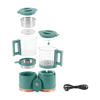 Duo Meal Glass Food Maker - Baby Food Processor with Built-in Glass Steamer, Stainless Steel Basket, and Glass Blender (Over 6 Cup Capacity)