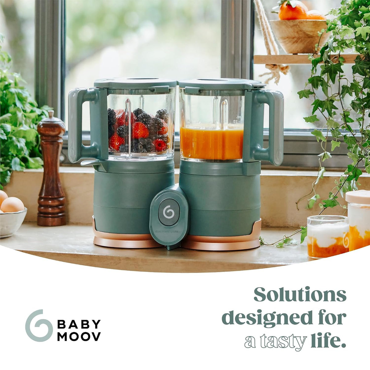 Duo Meal Glass Food Maker - Baby Food Processor with Built-in Glass Steamer, Stainless Steel Basket, and Glass Blender (Over 6 Cup Capacity)