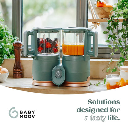 Duo Meal Glass Food Maker - Baby Food Processor with Built-in Glass Steamer, Stainless Steel Basket, and Glass Blender (Over 6 Cup Capacity)
