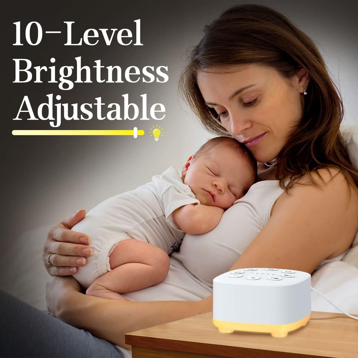 White Noise Sound Machine 30 Soothing Sounds with 32 Volume Control 12 Night Light 5 Timers Portable Sleep Machine for Travel Powered by AC or USB Sleep Therapy for Baby Kids Adults (Black)