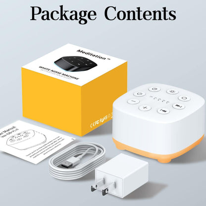 White Noise Sound Machine 30 Soothing Sounds with 32 Volume Control 12 Night Light 5 Timers Portable Sleep Machine for Travel Powered by AC or USB Sleep Therapy for Baby Kids Adults (Black)