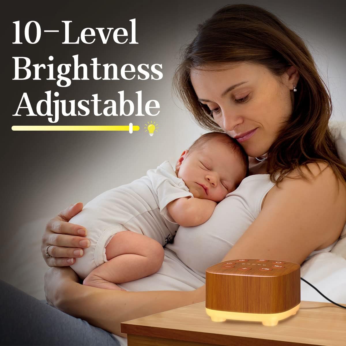 White Noise Sound Machine 30 Soothing Sounds with 32 Volume Control 12 Night Light 5 Timers Portable Sleep Machine for Travel Powered by AC or USB Sleep Therapy for Baby Kids Adults (Black)