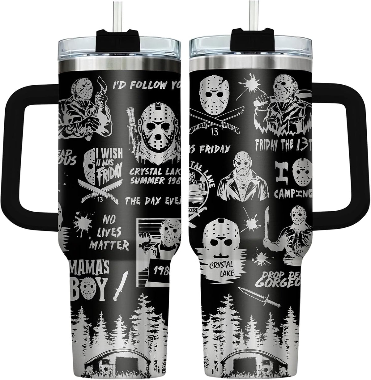 Fantasy Cat Dinosaur 40 oz Tumbler with Handle, Cat Lover Gift