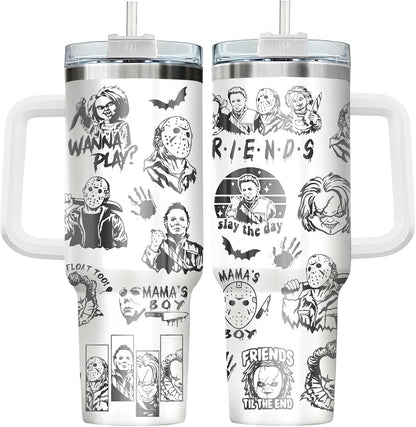 Fantasy Cat Dinosaur 40 oz Tumbler with Handle, Cat Lover Gift