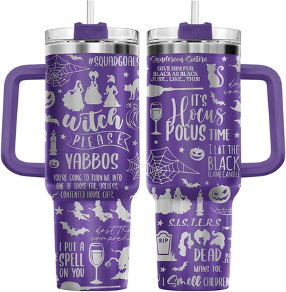 Fantasy Cat Dinosaur 40 oz Tumbler with Handle, Cat Lover Gift