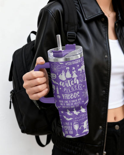 Fantasy Cat Dinosaur 40 oz Tumbler with Handle, Cat Lover Gift