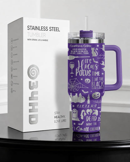 Fantasy Cat Dinosaur 40 oz Tumbler with Handle, Cat Lover Gift