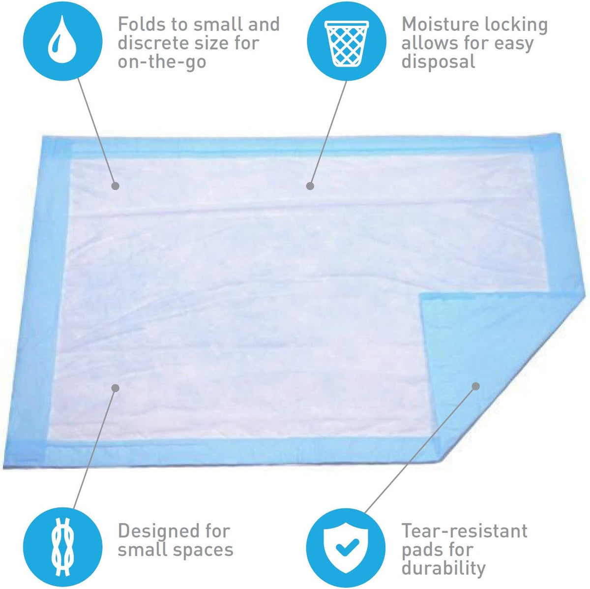 Disposable Baby Changing Pad Liner, 50 Count, 17x24 in.