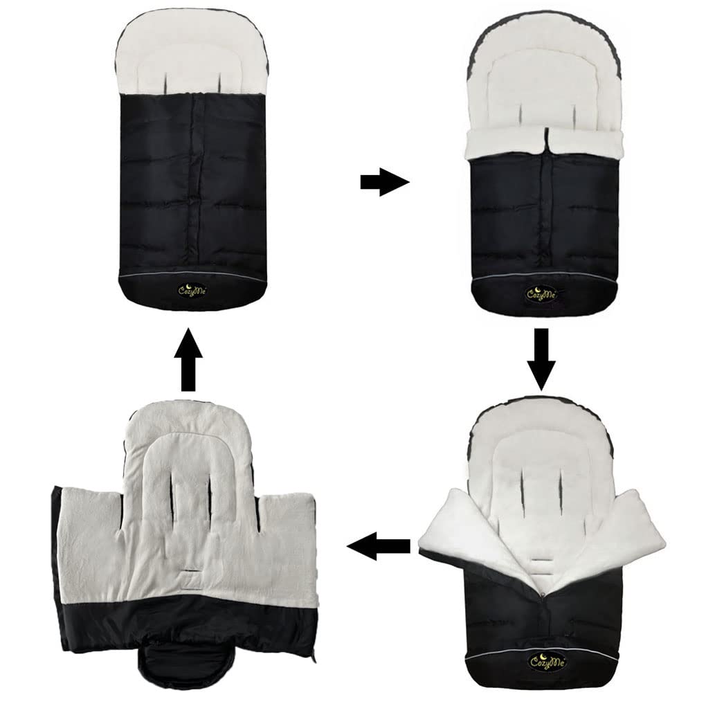 Stroller Footmuff, Insulated Stroller Blanket Evelution, Water Repellent Winter Bunting Bag for Strollers, Central Open, Height Adjustable, M6-4T