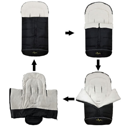 Stroller Footmuff, Insulated Stroller Blanket Evelution, Water Repellent Winter Bunting Bag for Strollers, Central Open, Height Adjustable, M6-4T