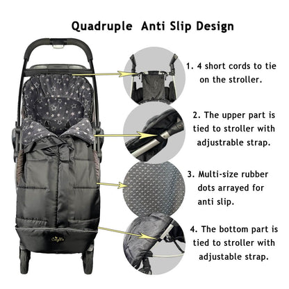 Stroller Footmuff, Insulated Stroller Blanket Evelution, Water Repellent Winter Bunting Bag for Strollers, Central Open, Height Adjustable, M6-4T