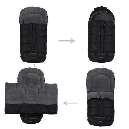 Stroller Footmuff, Insulated Stroller Blanket Evelution, Water Repellent Winter Bunting Bag for Strollers, Central Open, Height Adjustable, M6-4T