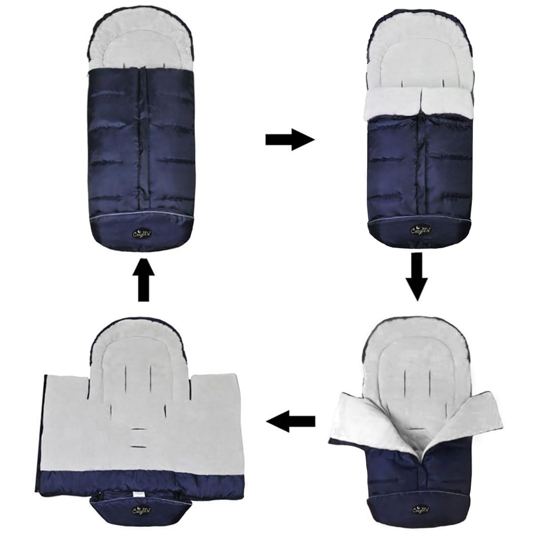 Stroller Footmuff, Insulated Stroller Blanket Evelution, Water Repellent Winter Bunting Bag for Strollers, Central Open, Height Adjustable, M6-4T