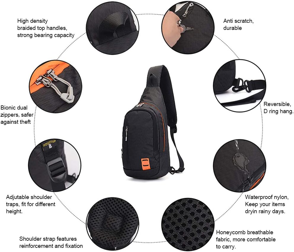 Small Sling Backpack Waterproof Unisex Shoulder Bag Chest Crossbody Daypack