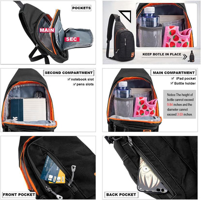Small Sling Backpack Waterproof Unisex Shoulder Bag Chest Crossbody Daypack