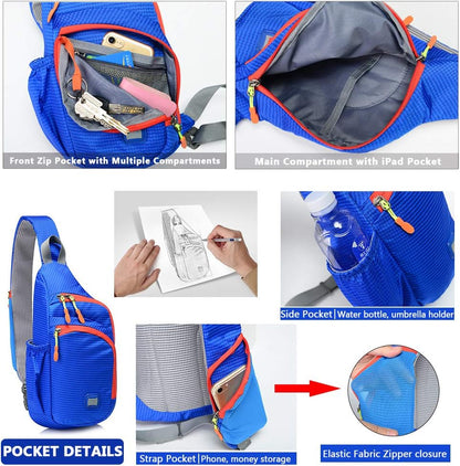 Small Sling Backpack Waterproof Unisex Shoulder Bag Chest Crossbody Daypack