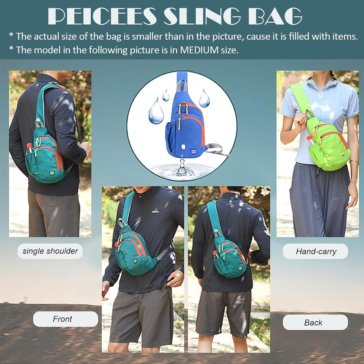 Small Sling Backpack Waterproof Unisex Shoulder Bag Chest Crossbody Daypack