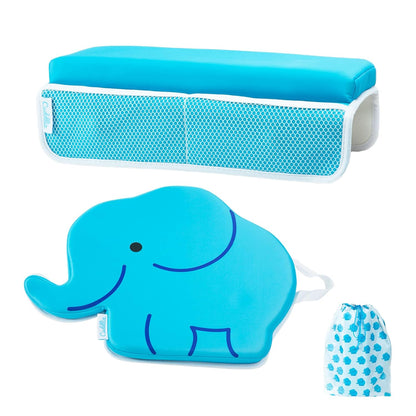 Cuddlix Baby Kneeler and Elbow Rest Pad Set for Baby Bathing Parents, Extra Thick Soft Mat with Organizer Pockets - Painless Kneeling Quick Drying Non-Slip for Newborn, Pastel Pink