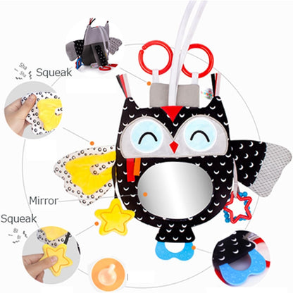 Baby Black and White Toy with in-Sight Car Mirror for Hanging car seat, Stroller, Crib, High Contrast Baby Toys for Neborn Tummy time (White&Black)