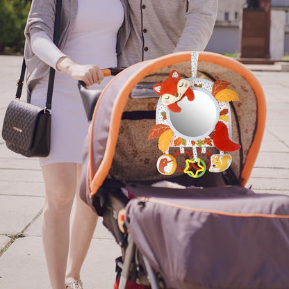 Baby Black and White Toy with in-Sight Car Mirror for Hanging car seat, Stroller, Crib, High Contrast Baby Toys for Neborn Tummy time (White&Black)