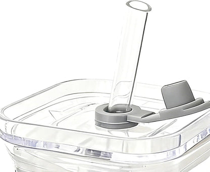 Square Drinking Glasses Square Drinking Glassware with Lid and Straws | Transparent Beverage Cup for Coffee Tea Juice Desk Kitchen Office Travel Home Party Bedroom