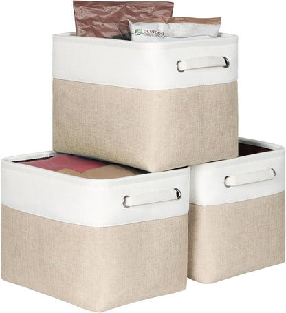 Fabric Storage Bins for Shelves, Rectangle Storage Basket, 3 Pack
