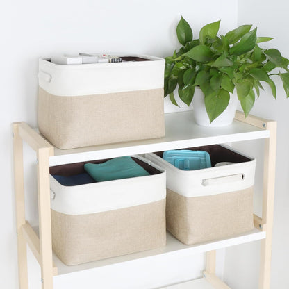 Fabric Storage Bins for Shelves, Rectangle Storage Basket, 3 Pack