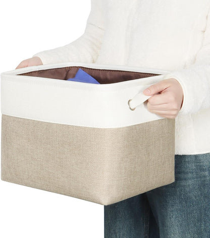 Fabric Storage Bins for Shelves, Rectangle Storage Basket, 3 Pack