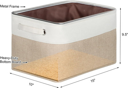 Fabric Storage Bins for Shelves, Rectangle Storage Basket, 3 Pack