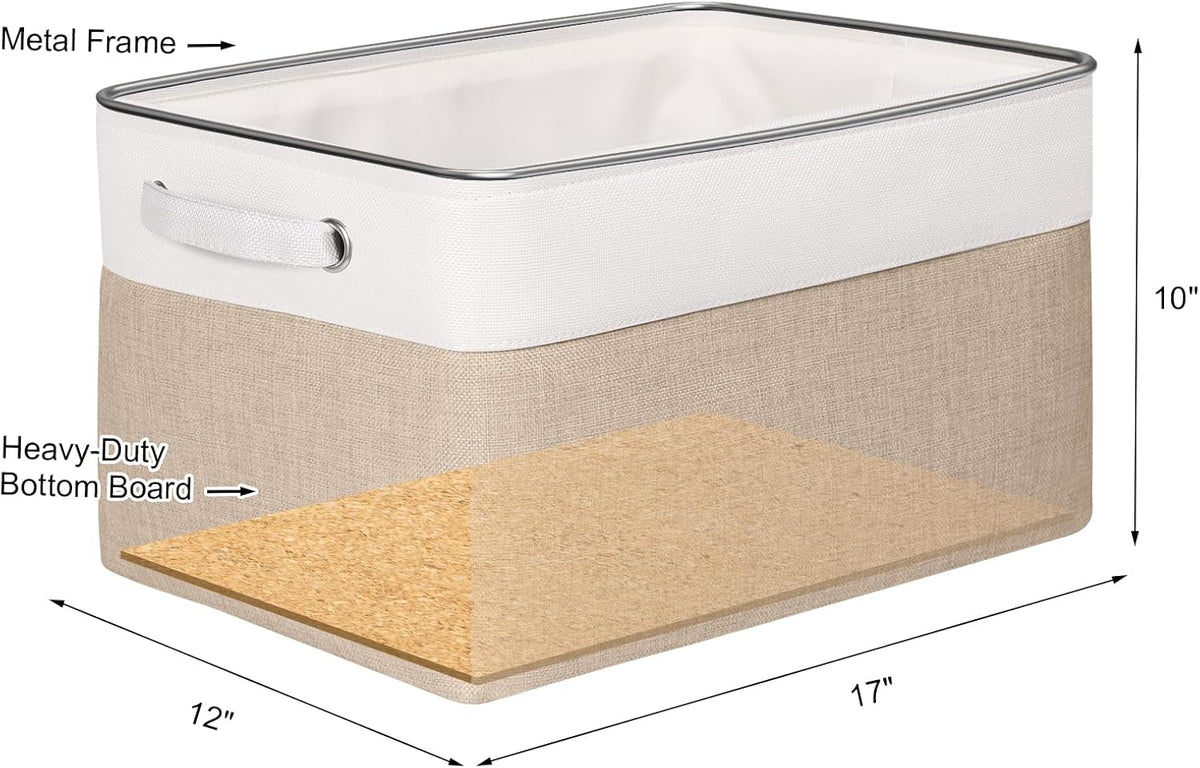 Fabric Storage Bins for Shelves, Rectangle Storage Basket, 3 Pack