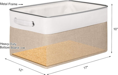 Fabric Storage Bins for Shelves, Rectangle Storage Basket, 3 Pack