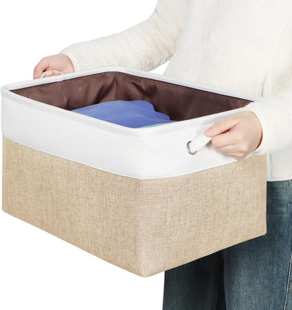 Fabric Storage Bins for Shelves, Rectangle Storage Basket, 3 Pack