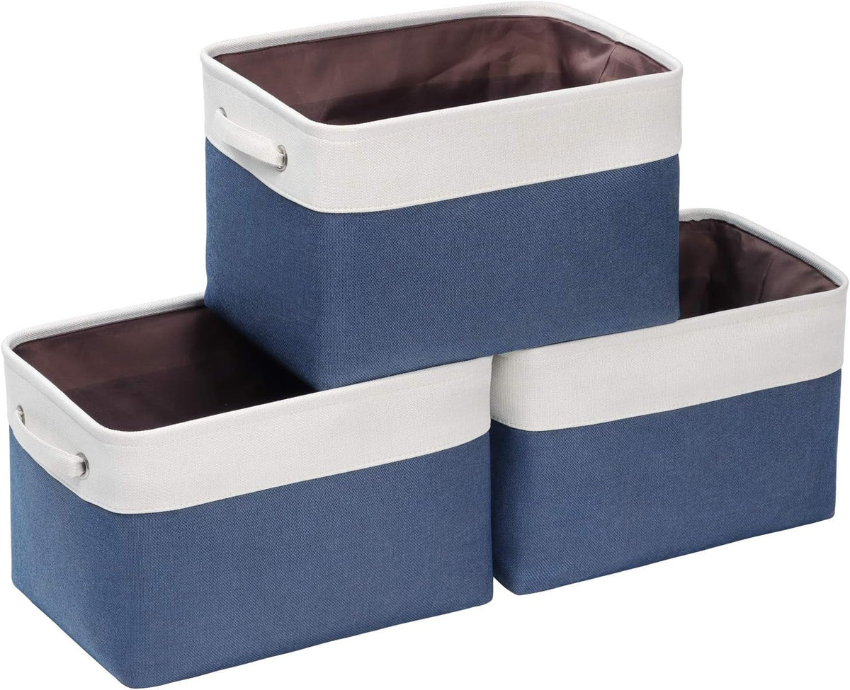 Fabric Storage Bins for Shelves, Rectangle Storage Basket, 3 Pack
